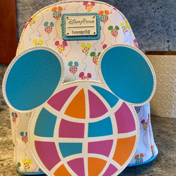 Loungefly Mini Backpack Mickey Mouse Balloons Vault 50th NWT Disney Parks Epcot - Picture 2 of 8